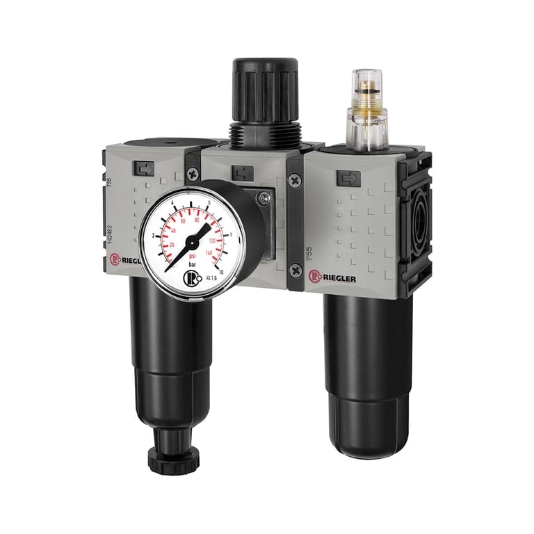 Riegler 142500 WE 3-tlg. »FUTURA-mini«, Metallbe., Stand.mano., G 1/4, 0,5-8, HA - Bild 1