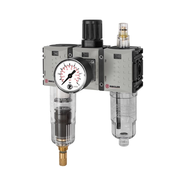 Riegler 142489 WE 3-tlg. »FUTURA-mini«, PC-Beh., Stand.mano, G1/4, 0,5-10, VA-NC - Bild 1