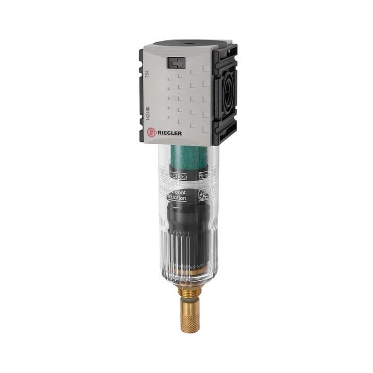 Riegler 142450 Mikrofilter »FUTURA-mini« mit PC-Behälter, BG 0, G 1/4, VA-NC - Bild 1