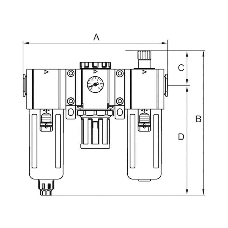 Riegler 178516 Wartungseinheit 3-tlg. »GA« Metallbeh., BG 600, G1, 1,5-9 bar, HA - Bild 2