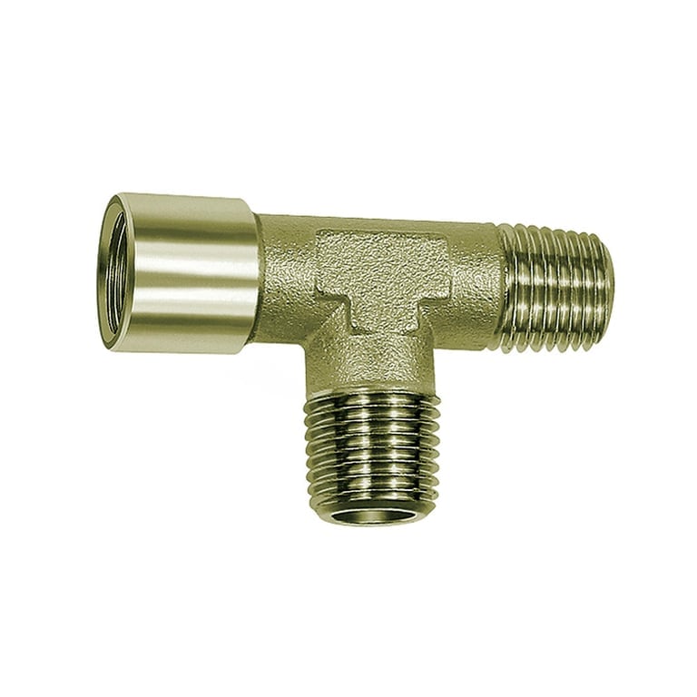 Riegler 112792 T-Stück, außen/außen/innen, G/R 1/8, SW 10, Messing vernickelt - Bild 1