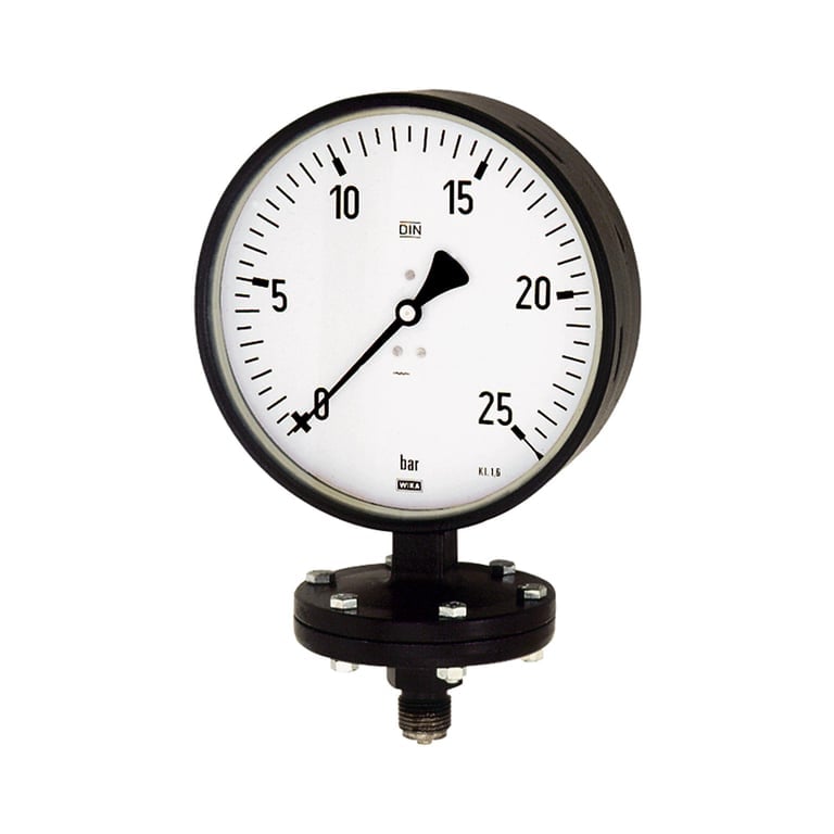 Riegler 102588 Plattenfedermano, Robust., G 1/2 radial unten, 0 - 4,0 bar, Ø 100