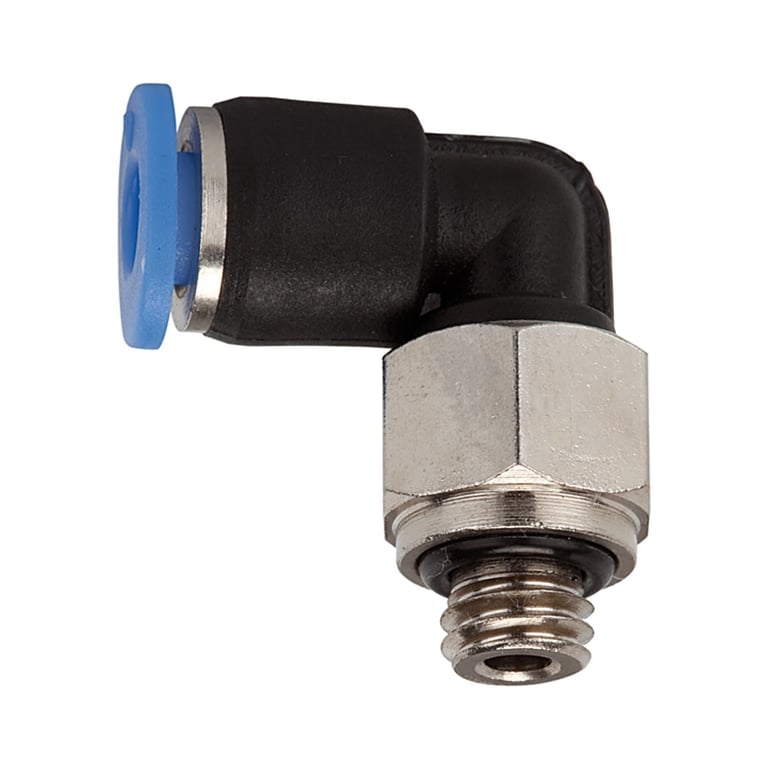 Riegler 109033 L-Steckverschraubung »Blaue Serie« mini, drehbar, M6 - Bild 1