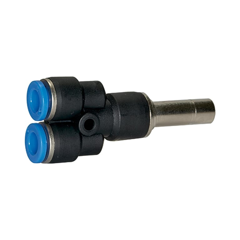 Riegler 109110 Y-Steckverbindung, Stecknippel 4 mm »Blaue Serie« mini, Schl.-Ø 3 - Bild 1