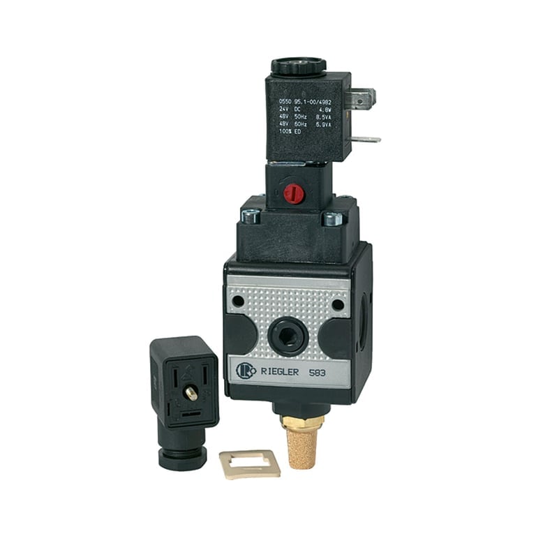 Riegler 100623 Schaltventil (3/2-Wegeventil) »multifix«, 110 V AC, BG 3, G 1/2 - Bild 1