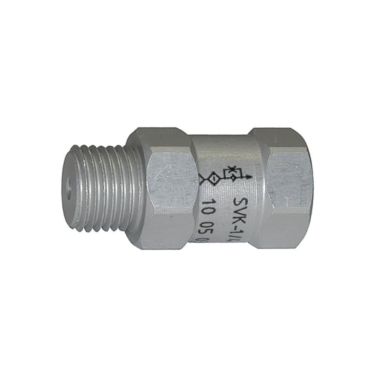 Riegler 108424 Strömungsventil, AG o., Alu, Kugelsitzven. pu = -0,3bar l/min 1,2