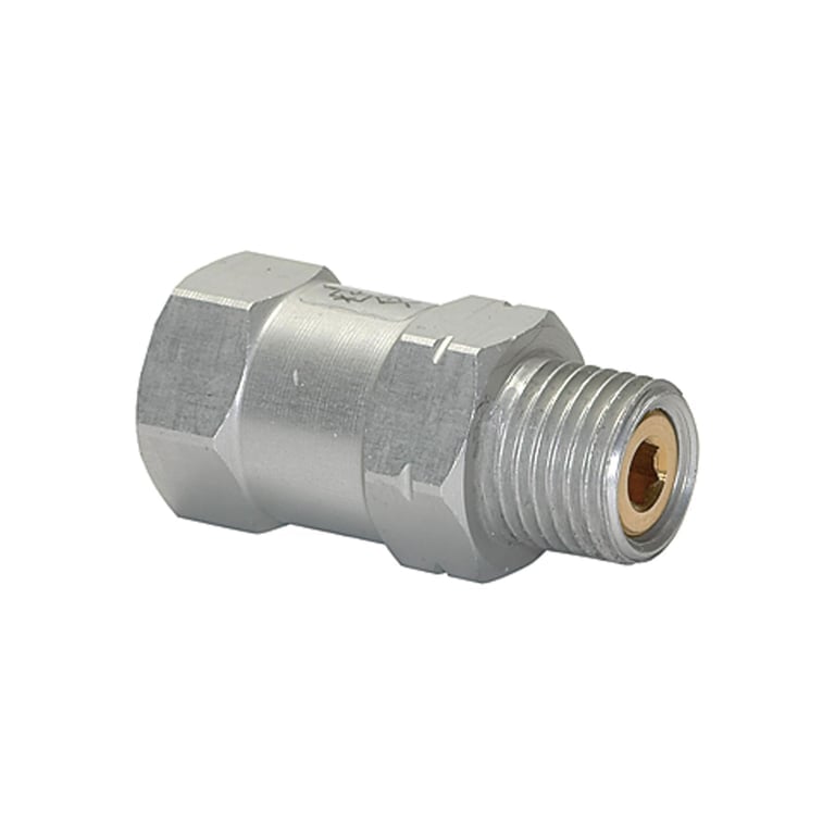 Riegler 108428 Strömungsventil, AG u., Alu, Kugelsitzven. pu = -0,3bar l/min 2,3