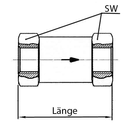 Riegler 132364 Rückschlagventil, Durchgangsform, MS, G 1 IG, 0,1 - 0,2 bar - Bild 2