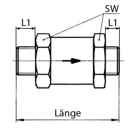 Riegler 103822 Rückschlagventil, Durchgangsform, MS, G 1/2 AG, 0,2 - 0,4 bar - Bild 2