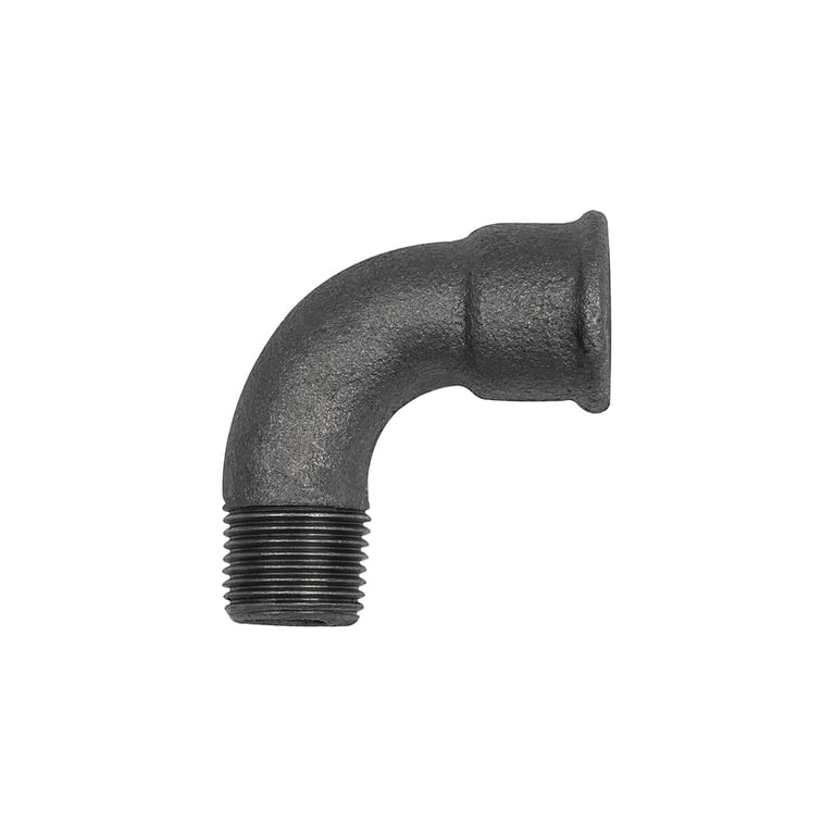 Riegler 133583 Bogen 1a, 90°, kurz, Rp 1 1/4 i., R 1 1/4 a. Temperguss schwarz