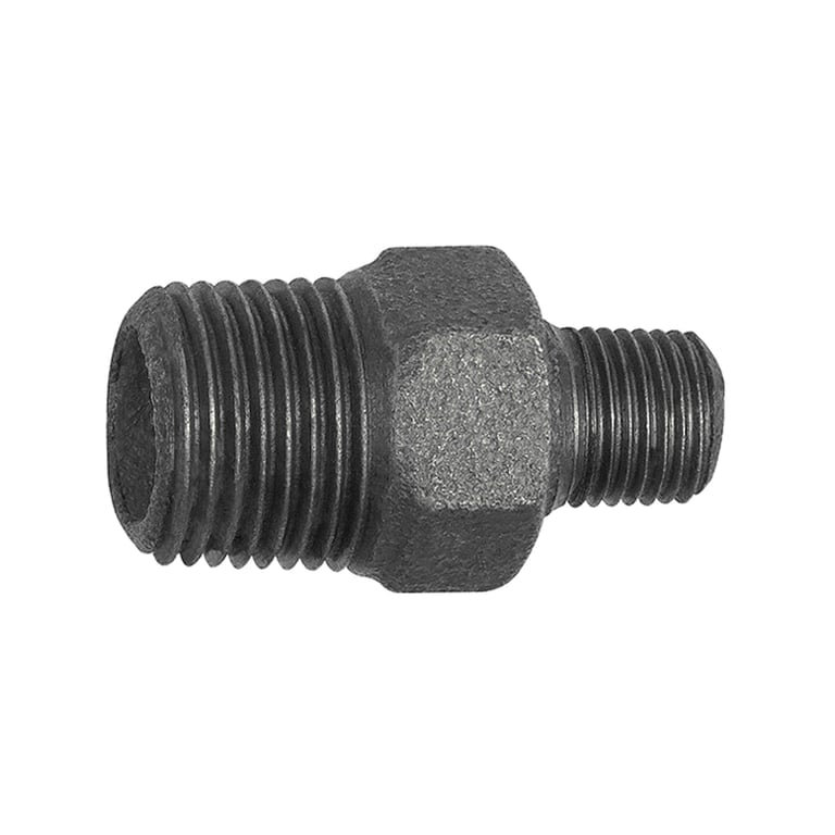 Riegler 133751 Doppelgew.nippel 245 red., R 1/2 a., R 3/8 a., Temperguss schwarz