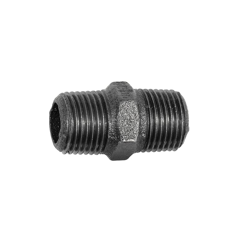 Riegler 133768 Doppelgewindenippel 280, R 1 a., R 1 a., Temperguss schwarz