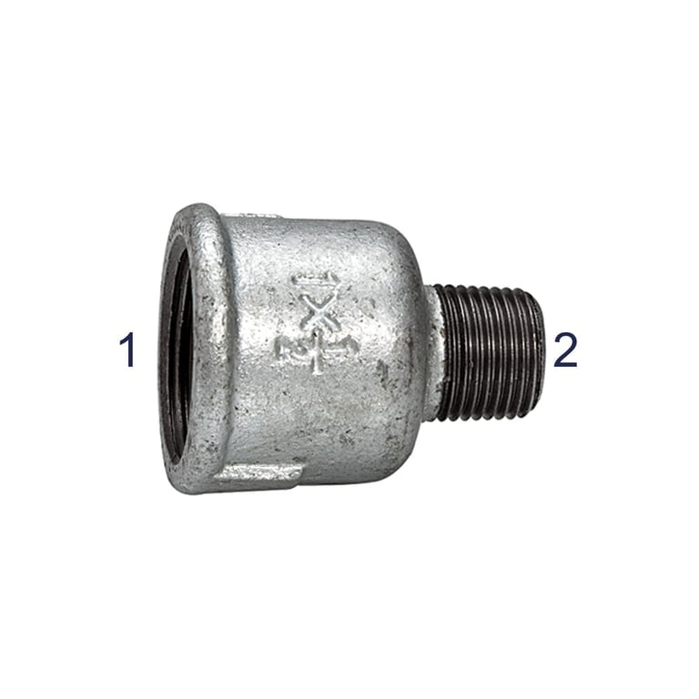 Riegler 113121 Reduziermuffe 246, IG/AG, Rp 1 1/4, R 3/4, schwarzer Temperguss