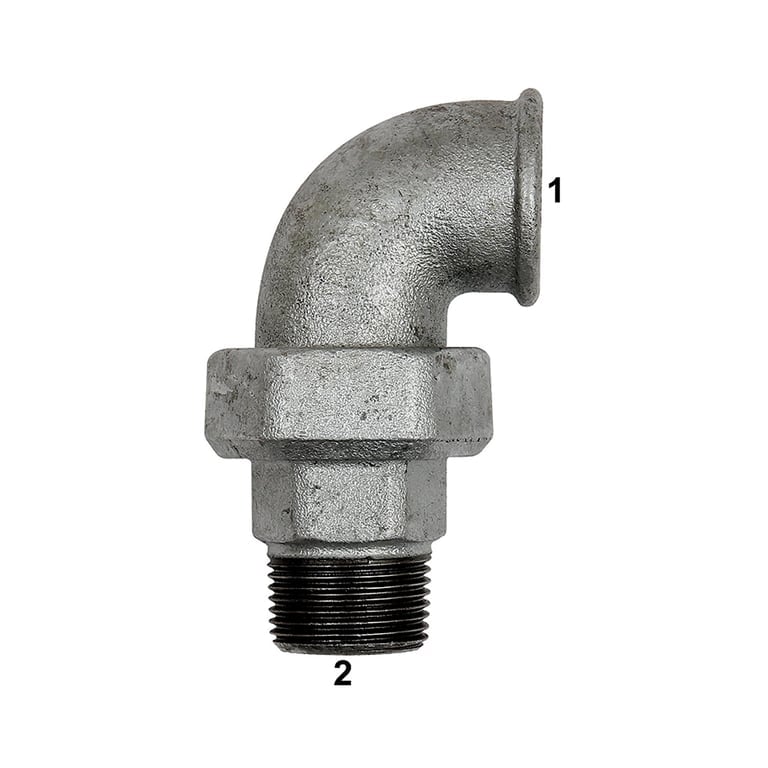Riegler 112938 Verschraubung Bogen 98, IG/AG, Rp 1, R 1, schw. Temperguss