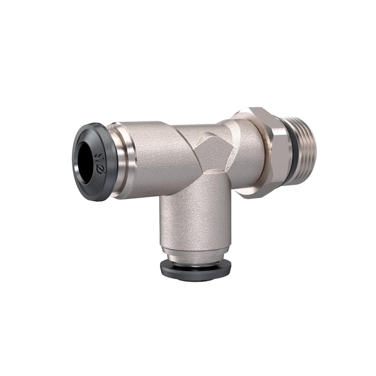Riegler 153321 T-Steckverschraubung »universal short« L-Form, drhb. 1/4, Schl.10 - Bild 1