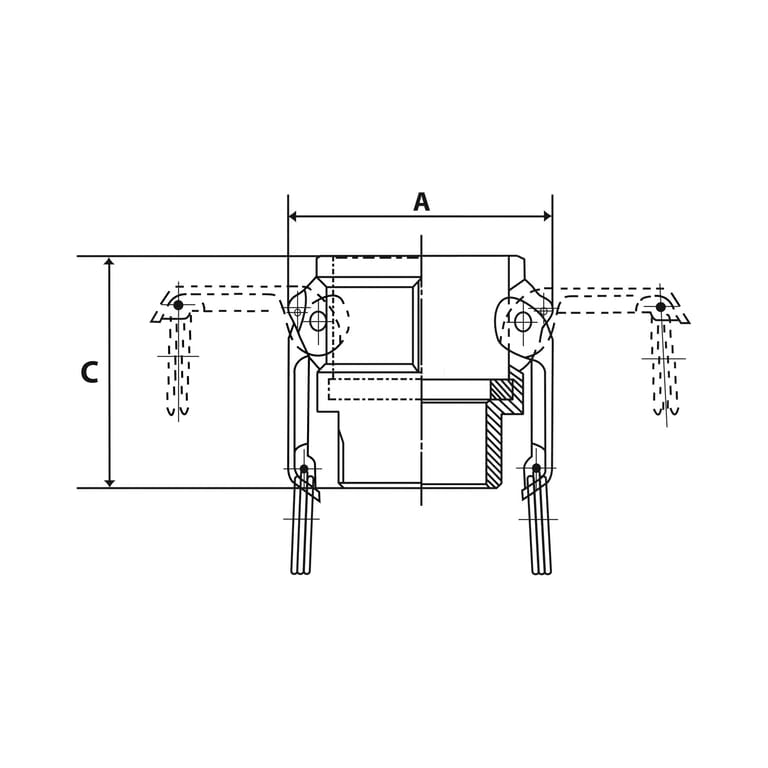 Riegler 108034 Kamlok-Schnellkupplungsdose mit AG, Typ B, Alu, R 3/4 - Bild 2