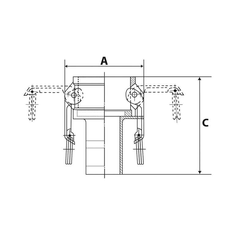Riegler 108030 Kamlok-Schnellkupplungsdose, Typ C, Alu, LW 50, für Stecker-Ø 63 - Bild 2