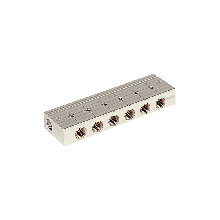 Riegler 103579 Verteilerleiste, 8 integrierte Kugelhähne, Alu-Druckguss, G 3/8 - Bild 1