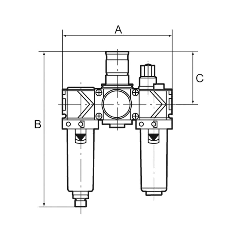 Riegler 125340 Wartungseinheit 3-tlg. »variobloc«, Metallbehälter, BG1, G1/4 - Bild 2