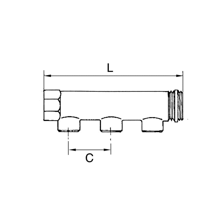 Riegler 112571 Verteilerrohr, 3 Abgänge, Eingang 2x1 1/4, Ausgang 3x1/2 IG, MS - Bild 2