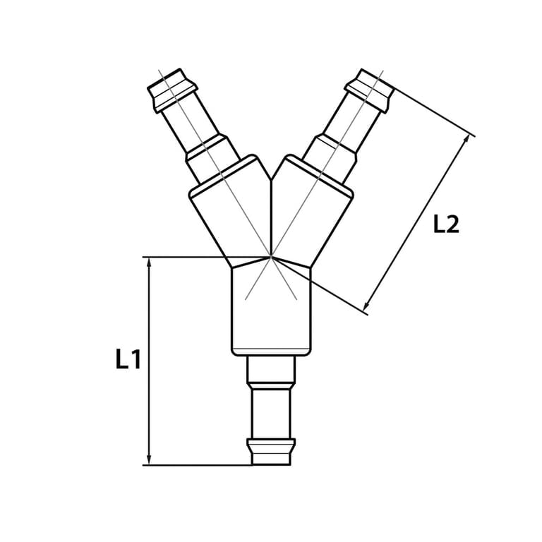 Riegler 133413 Y-Schlauchverbindungsstutzen, für Schlauch LW 3, Messing und POM - Bild 2